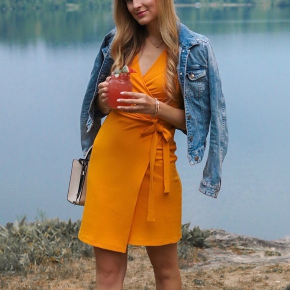 ribbed wrap dress